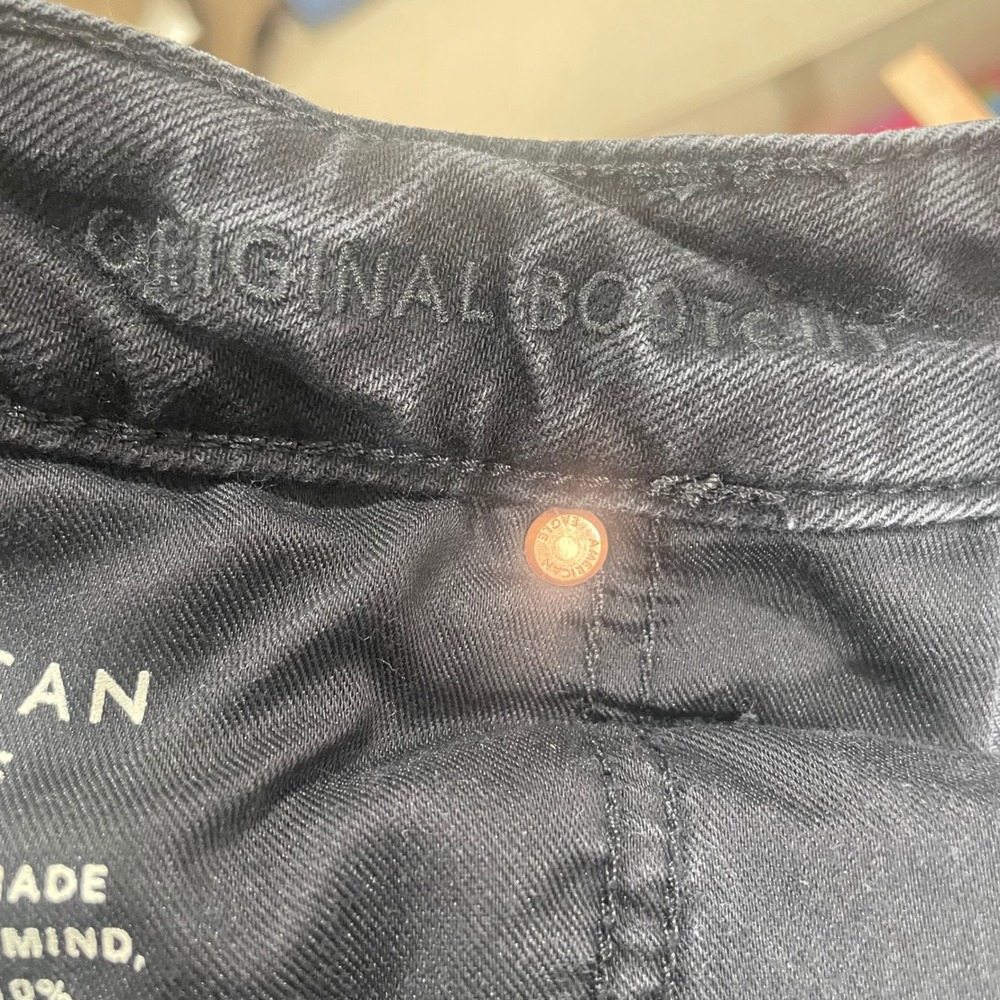 American Eagle Airflex+ Original Bootcut Jeans Mens 32x34 Black Denim Stretch - Picture 7 of 9